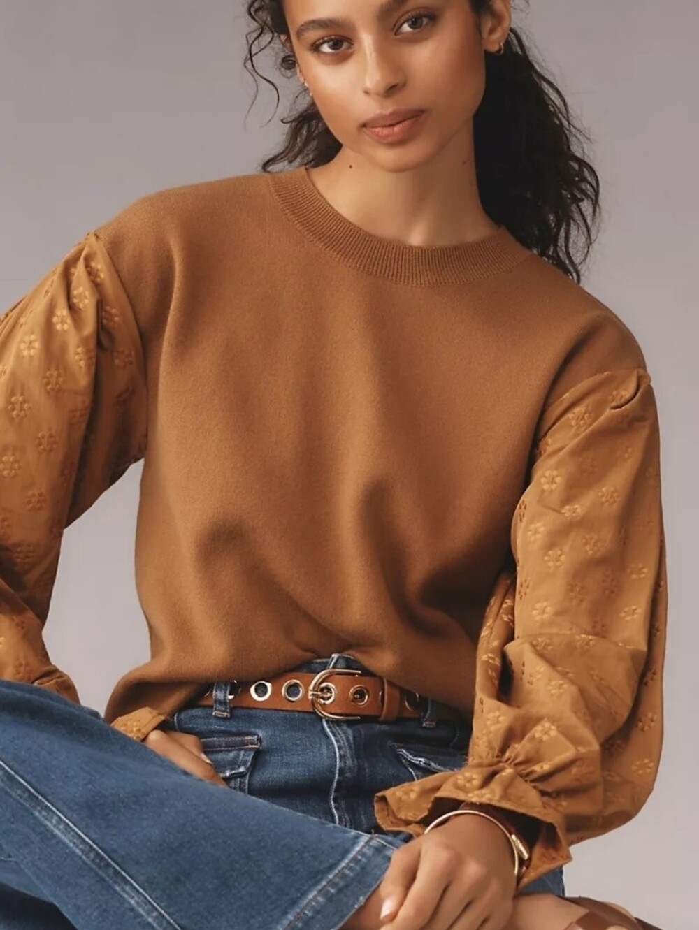 Anthropologie puff-sleeve sweater